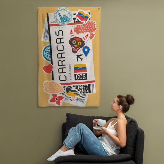 Caracas Venezuela Venezuelan Flag Banner Wall Art Decor Banners Signs Birthday Banner kitchen Decor Ideas Gift Ideas