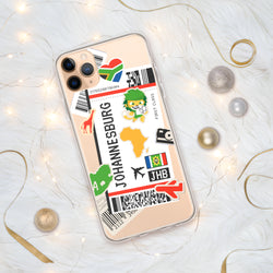 Funda para iPhone 15, 14, 13, 12, 11 Pro Max Plus, diseño de bandera africana de Johannesburgo, regalo mini, recuerdo de viaje, nombre de ciudad personalizado