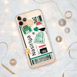 Funda para iPhone 15, 14, 13, 12, 11 Pro Max Plus Mini con bandera iraquí de Nasiriyah, regalo de viaje personalizado, nombre de ciudad personalizado