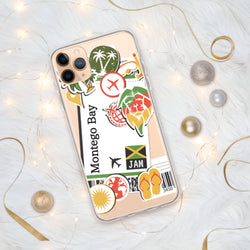 Funda para iPhone 15, 14, 13, 12, 11 Pro Max Plus Mini, regalo de recuerdo de viaje, bandera jamaiquina de Montego Bay