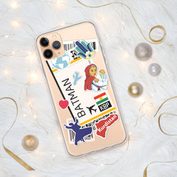 Funda para iPhone 15, 14, 13, 12, 11 Pro Max Plus Mini con bandera kurda de Batman, recuerdo de viaje personalizado con nombre de ciudad