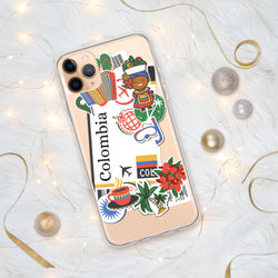 Funda para iPhone 15, 14, 13, 12, 11 Pro Max Plus Mini con bandera colombiana, recuerdo de viaje personalizado con nombre de ciudad