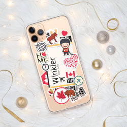 Winkler Manitoba Kanada Kanadische Flagge iPhone Hülle 15 14 13 12 11 Pro Max Plus Mini Reise Souvenir Personalisierter Stadtname