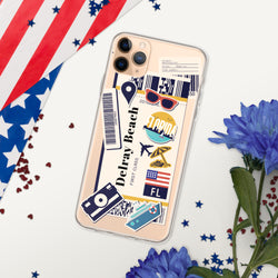 Delray Beach Florida iPhone Hülle 15 14 13 12 11 Pro Max Plus Mini Reise Souvenir Tourist Strand Liebhaber Essen Ziel Pride Patriot Geschenke