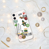 Funda para iPhone 15, 14, 13, 12, 11 Pro Max Plus Mini con bandera de la India de Chennai, regalo de viaje personalizado con nombre de ciudad