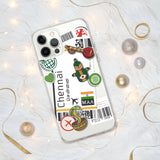 Funda para iPhone 15, 14, 13, 12, 11 Pro Max Plus Mini con bandera de la India de Chennai, regalo de viaje personalizado con nombre de ciudad