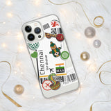 Funda para iPhone 15, 14, 13, 12, 11 Pro Max Plus Mini con bandera de la India de Chennai, regalo de viaje personalizado con nombre de ciudad