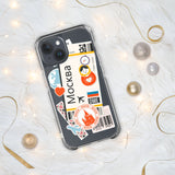 Moskau Russland Russische Flagge iPhone Hülle 15 14 13 12 11 Pro Max Plus Mini Reise Souvenir Tourist Strand Liebhaber Essen Ziel Patriot Geschenke
