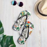 Rio De Janeiro Brasil Brazil Brazilian Flag Flip Flops Flip-Flops Thong Sandals Summer Beach Shoes colorful slippers Y-shaped rubber straps