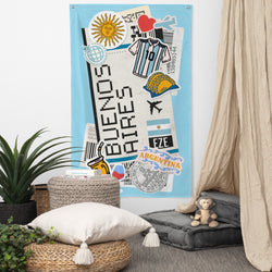 Bandera Argentina de Buenos Aires, Sudamérica, decoración de pared, pancartas, carteles, pancartas de cumpleaños, ideas para decoración de cocinas, ideas para regalos