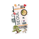 Seoul Sticker South Korea Stickers korean Flag Travel Sticker Laptop Decal Vacation Souvenir Adventure Tiny Mini Stickers