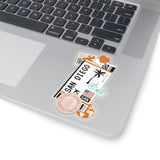 Pegatinas de San Diego, pegatinas de California, pegatinas de viaje con la bandera de EE. UU., calcomanías para computadora portátil, recuerdos de vacaciones, aventuras, pequeñas pegatinas en miniatura