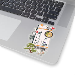 Seoul Sticker South Korea Stickers korean Flag Travel Sticker Laptop Decal Vacation Souvenir Adventure Tiny Mini Stickers