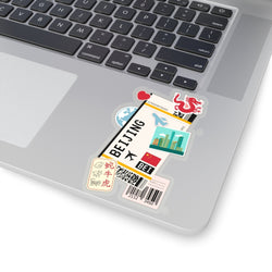 Pegatinas de vinilo con diseño de ciudad de Pekín, China, transparentes, para ordenador, Macbook, viajes, ideas para regalos