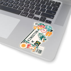 Kingston Sticker Jamaika Aufkleber Jamaikanische Flagge Reiseaufkleber Laptop Aufkleber Urlaub Souvenir Abenteuer Kleine Mini-Aufkleber