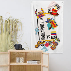 Bandera de Barranquilla, Colombia, decoración de pared, pancartas, carteles, pancartas de cumpleaños, ideas para decoración de cocina, ideas para regalos