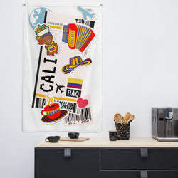 Bandera de Cali, Colombia, decoración de pared, pancartas, carteles, pancartas de cumpleaños, ideas para decoración de cocina, ideas para regalos