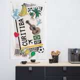 Curitiba Brasil Brazil Brazilian Flag Sao Paulo Rio de Janeiro Banner Wall Art Decor Banners Signs Birthday Banner Canvas Surfaces