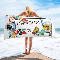 Cancun Mexiko Strandtuch Mexikanische Flagge Strandtuch Pooltuch Bad Sauna Badezimmer Urlaub Reise Sommerhandtücher Geschenk Strandtuch Pooltuch