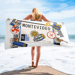 Montevideo Uruguay Uruguayische Flagge Strandtuch Pooltuch Bad Sauna Badezimmer Urlaub Reise Sommer Handtücher Geschenk Strandtuch Pooltuch