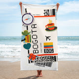 Bogota Kolumbien Kolumbianische Flagge Strandtuch Pooltuch Bad Sauna Badezimmer Urlaub Reise Sommer Handtücher Geschenk Strandtuch Pooltuch