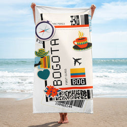 Bogota Kolumbien Kolumbianische Flagge Strandtuch Pooltuch Bad Sauna Badezimmer Urlaub Reise Sommer Handtücher Geschenk Strandtuch Pooltuch
