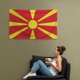 North Macedonia Macedonian Flag Wall Decor Art Print Banner Gift Ideas