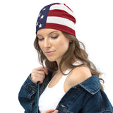 Beanie-Mütze mit amerikanischer Flagge der Vereinigten Staaten, Wintermütze, warme Unisex-Mütze, superweich, Reise-Souvenir, Geschenkidee