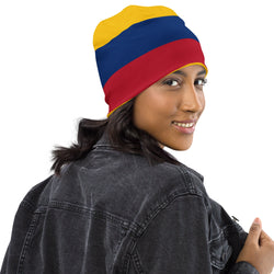 Kolumbien Beanie mit kolumbianischer Flagge, Wintermütze, warme Unisex-Mütze, superweich, Reise-Souvenir, Geschenkidee
