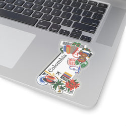 Pegatinas de la bandera colombiana de Colombia, calcomanías para laptop, calcomanías de recuerdo de viaje, calcomanías y vinilos