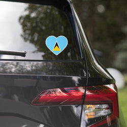 Saint Lucia Lucian Flag Sticker Heart Flag Stickers Laptop Decals Travel Souvenir Stickers Decals & Skins