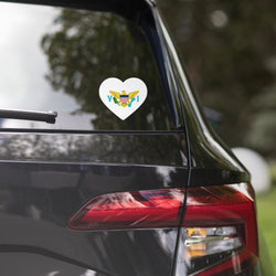 Pegatinas con la bandera de las Islas Vírgenes de EE. UU. Pegatinas con la bandera en forma de corazón Calcomanías para portátiles Calcomanías de recuerdo de viaje Calcomanías y vinilos