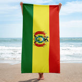 Bolivien Bolivianische Flagge Strandtuch Pool Handtücher Bad Sauna Badezimmer Urlaub Reisen Sommer Geschenkidee