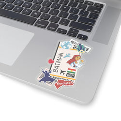 Batman Kurdistan Kurdish Flag Stickers Laptop Decals Travel Souvenir Stickers Decals & Skins