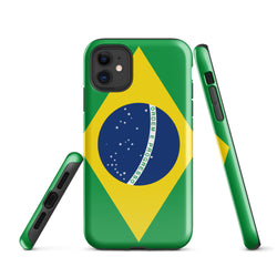 Funda para iPhone 15, 14, 13, 12, 11 Pro Max Plus Mini, resistente y protectora, con bandera brasileña