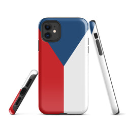 Funda para iPhone 15, 14, 13, 12, 11 Pro Max Plus Mini, carcasa protectora rígida resistente y brillante de goma con bandera de Chequia Česko