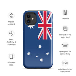 Funda para iPhone 15, 14, 13, 12, 11 Pro Max Plus Mini con bandera australiana, regalo de viaje, recuerdo
