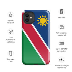 Funda para iPhone 15, 14, 13, 12, 11 Pro Max Plus Mini con la bandera de Namibia, regalo de recuerdo de viaje