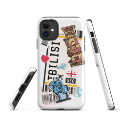 Funda para iPhone 15, 14, 13, 12, 11 Pro Max Plus Mini, regalo de recuerdo de viaje con la bandera de Georgia en Tbilisi