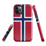 Norway Norwegian Flag iPhone Case 15 14 13 12 11 Pro Max Plus Mini Tough Fitted Hard Protective Shell Glossy Rubber Phone Case Gift Idea