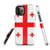 Georgia Georgian Flag iPhone Case 15 14 13 12 11 Pro Max Plus Mini Tough Fitted Hard Protective Shell Glossy Rubber Phone Case Gift Idea