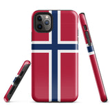 Norway Norwegian Flag iPhone Case 15 14 13 12 11 Pro Max Plus Mini Tough Fitted Hard Protective Shell Glossy Rubber Phone Case Gift Idea