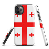 Georgia Georgian Flag iPhone Case 15 14 13 12 11 Pro Max Plus Mini Tough Fitted Hard Protective Shell Glossy Rubber Phone Case Gift Idea