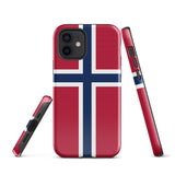 Norway Norwegian Flag iPhone Case 15 14 13 12 11 Pro Max Plus Mini Tough Fitted Hard Protective Shell Glossy Rubber Phone Case Gift Idea