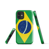 Funda para iPhone 15, 14, 13, 12, 11 Pro Max Plus Mini, resistente y protectora, con bandera brasileña