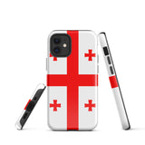 Georgia Georgian Flag iPhone Case 15 14 13 12 11 Pro Max Plus Mini Tough Fitted Hard Protective Shell Glossy Rubber Phone Case Gift Idea
