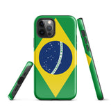 Funda para iPhone 15, 14, 13, 12, 11 Pro Max Plus Mini, resistente y protectora, con bandera brasileña