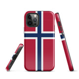 Norway Norwegian Flag iPhone Case 15 14 13 12 11 Pro Max Plus Mini Tough Fitted Hard Protective Shell Glossy Rubber Phone Case Gift Idea