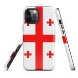 Georgia Georgian Flag iPhone Case 15 14 13 12 11 Pro Max Plus Mini Tough Fitted Hard Protective Shell Glossy Rubber Phone Case Gift Idea