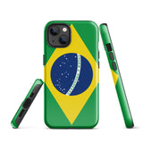 Funda para iPhone 15, 14, 13, 12, 11 Pro Max Plus Mini, resistente y protectora, con bandera brasileña